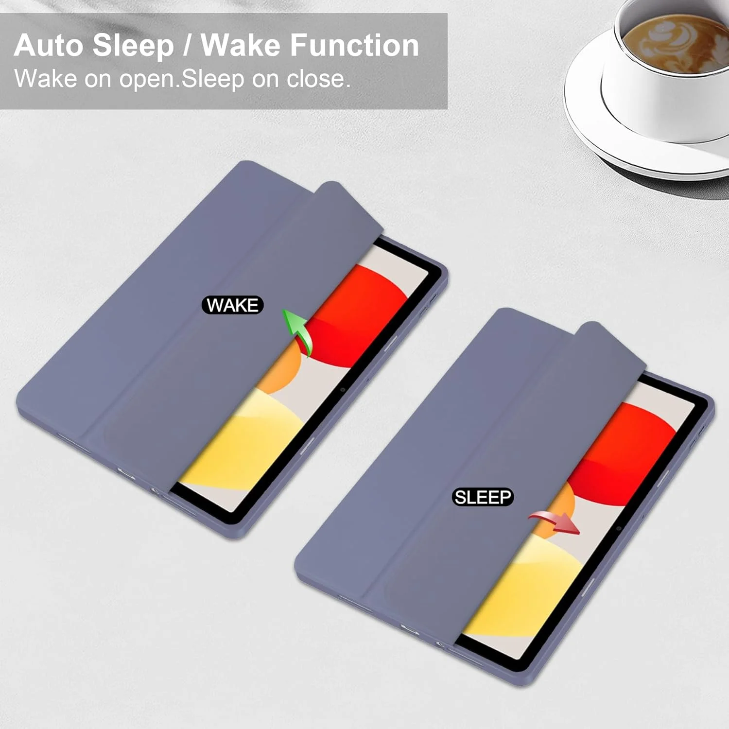 کیف باریک تبلت مناسب برای شیائومی Redmi Pad SE 11 اینچ 2023 با پشت شفاف و قاب TPU ضد ضربه، پشتیبانی از حالت خواب/بیدار خودکار، نگهدارنده قلم