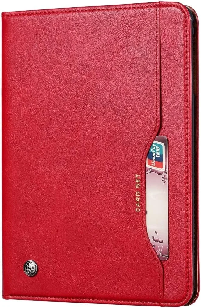 کیف تبلت چرمی مدل افقی با بافت پوست برای تبلت سامسونگ گلکسی تب A 8.4 2020 T307U به همراه قاب عکس، هولدر، جای کارت و کیف پول (مشکی) (رنگ: قرمز)