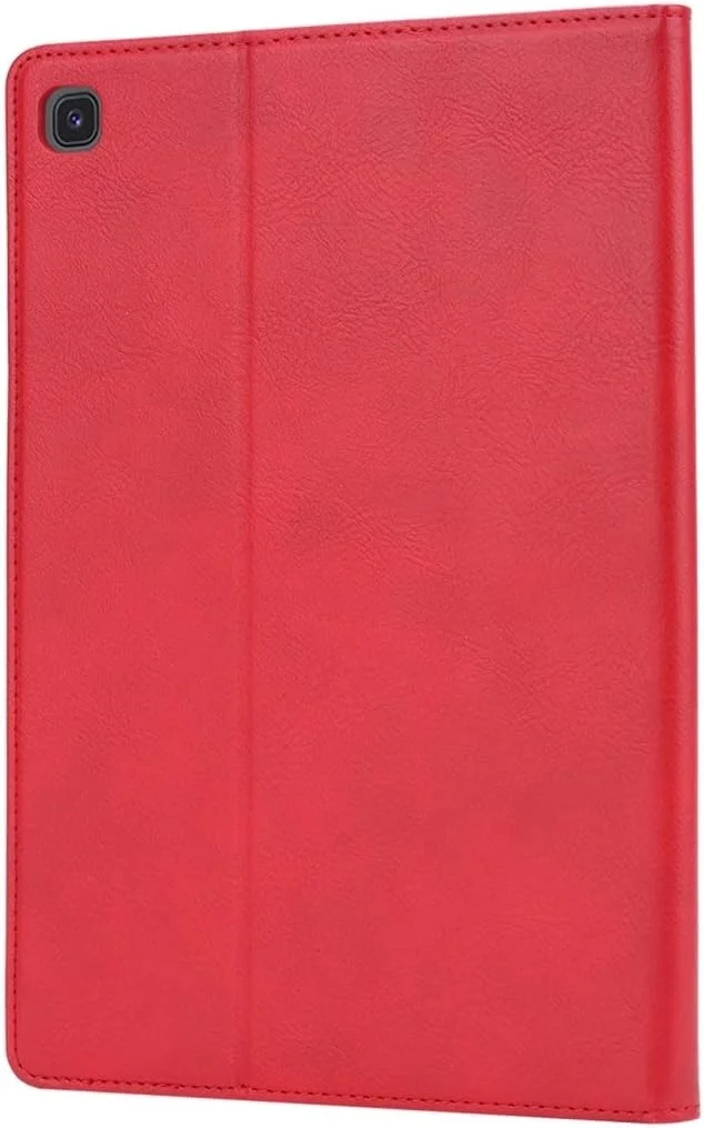 کیف تبلت چرمی مدل افقی با بافت پوست برای تبلت سامسونگ گلکسی تب A 8.4 2020 T307U به همراه قاب عکس، هولدر، جای کارت و کیف پول (مشکی) (رنگ: قرمز)