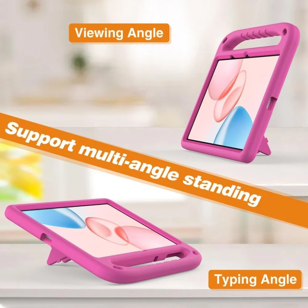 کیف تبلت Skeido مناسب برای Honor Pad 10 12.1 اینچ (مدل 2025) - کاور محافظ سبک وزن EVA ضد ضربه با دسته و استند (قرمز گل رز)