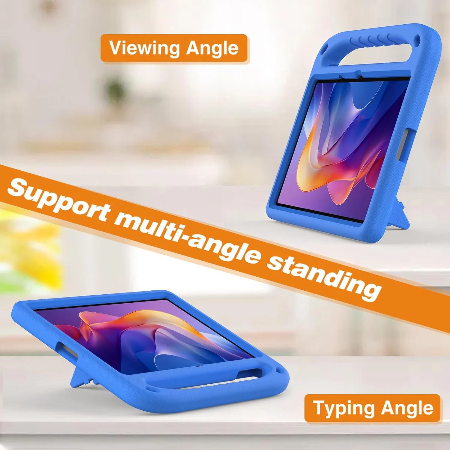 کیف محافظ تبلت شیائومی ردمی پد 2 سایز 11 اینچ مدل 2025 - مقاوم، سبک وزن، ضد ضربه، دارای دسته و استند - سازگار با تبلت ردمی پد 2 سایز 11 اینچ (2025) (آبی)