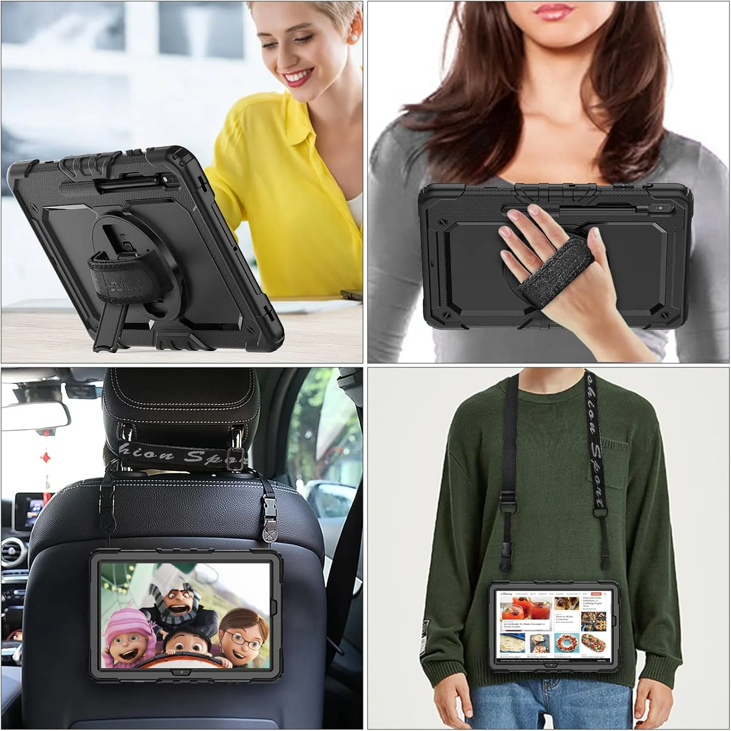 کیف محافظ تبلت سامسونگ گلکسی تب S8 پلاس / S7 FE 5G 12.4 اینچ به همراه محافظ صفحه نمایش، دارای استند چرخان 360 درجه، بند دستی و بند شانه، مناسب برای گلکسی تب S8 پلاس/ S7 FE 12.4 اینچ مدل 2022/2021، رنگ مشکی کیف محافظ تبلت سامسونگ گلکسی تب S8 پلاس / S7 FE 5G 12.4 اینچ به همراه محافظ صفحه نمایش، دارای استند چرخان 360 درجه، بند دستی و بند شانه، مناسب برای گلکسی تب S8 پلاس/ S7 FE 12.4 اینچ مدل 2022/2021، رنگ مشکی