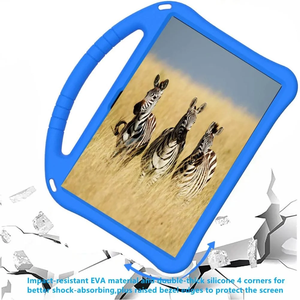 کیف تبلت کودکانه سازگار با لنوو TAB P11 (TB-J606F)، کاور ضد ضربه با پایه دسته دار برای P11 Plus (TB-J616F/J607F) 11 اینچ آبی