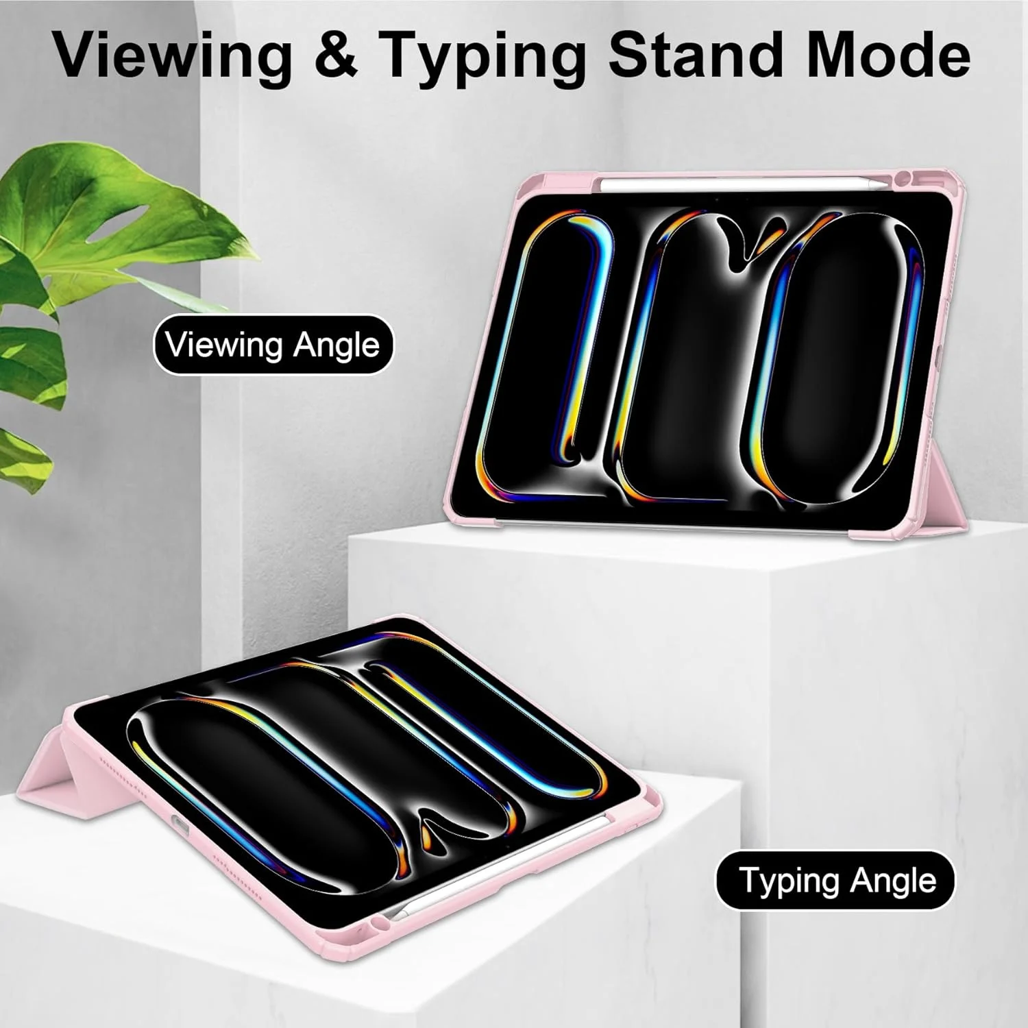 محافظ باریک تبلت سازگار با آیپد پرو 11 (2024) با پشت شفاف و قاب TPU ضد ضربه، پشتیبانی از حالت خواب/بیدار خودکار، دارای جای قلم (رنگ :