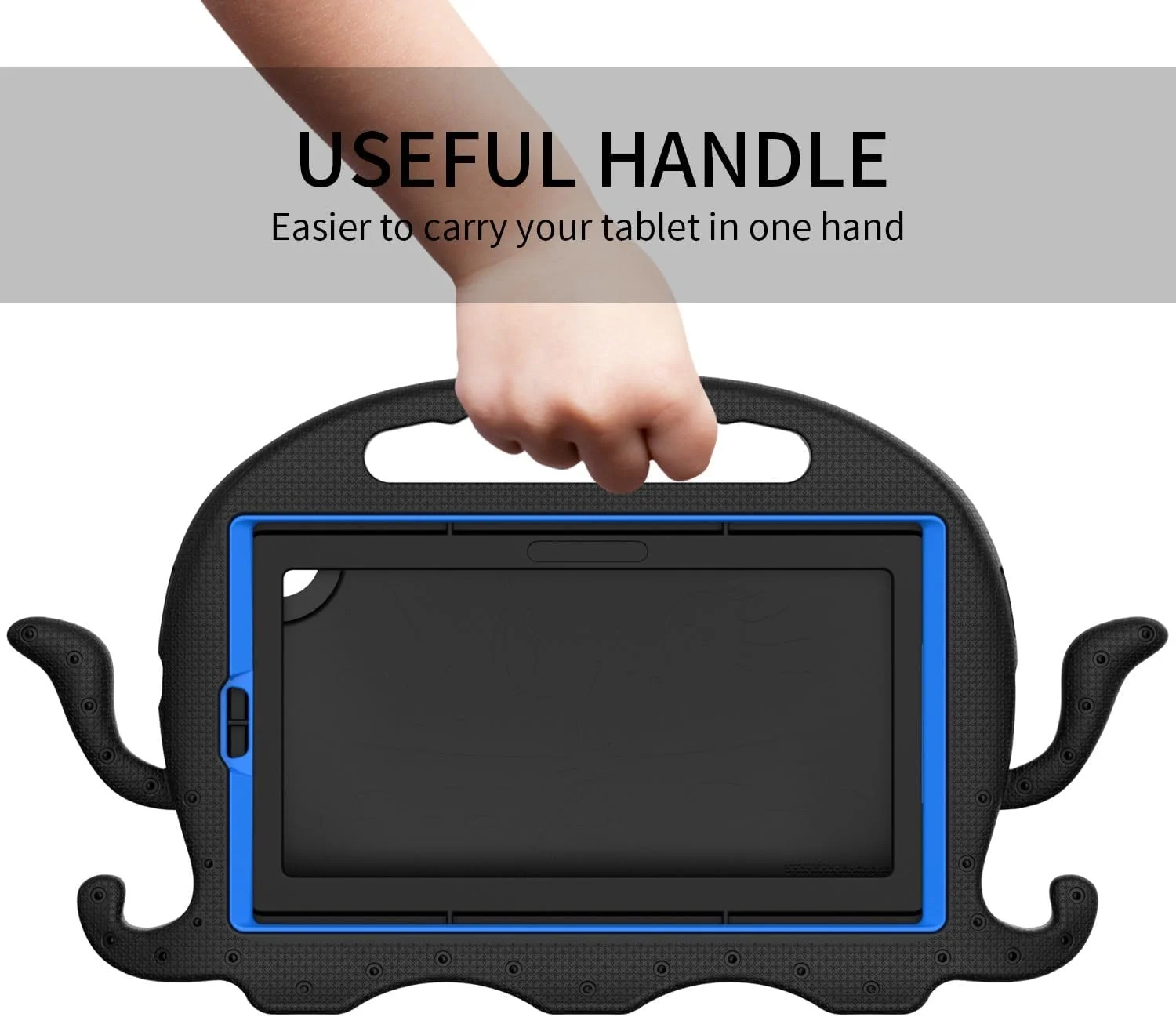 محافظ تبلت سازگار با تبلت سامسونگ گلکسی تب A 8.0 اینچ 2019 مدل SM-T290، مدل SM-T295، قاب سبک و ضد ضربه کودکانه، قاب تبلت با گوشه‌های ضد لغزش و بند قاب