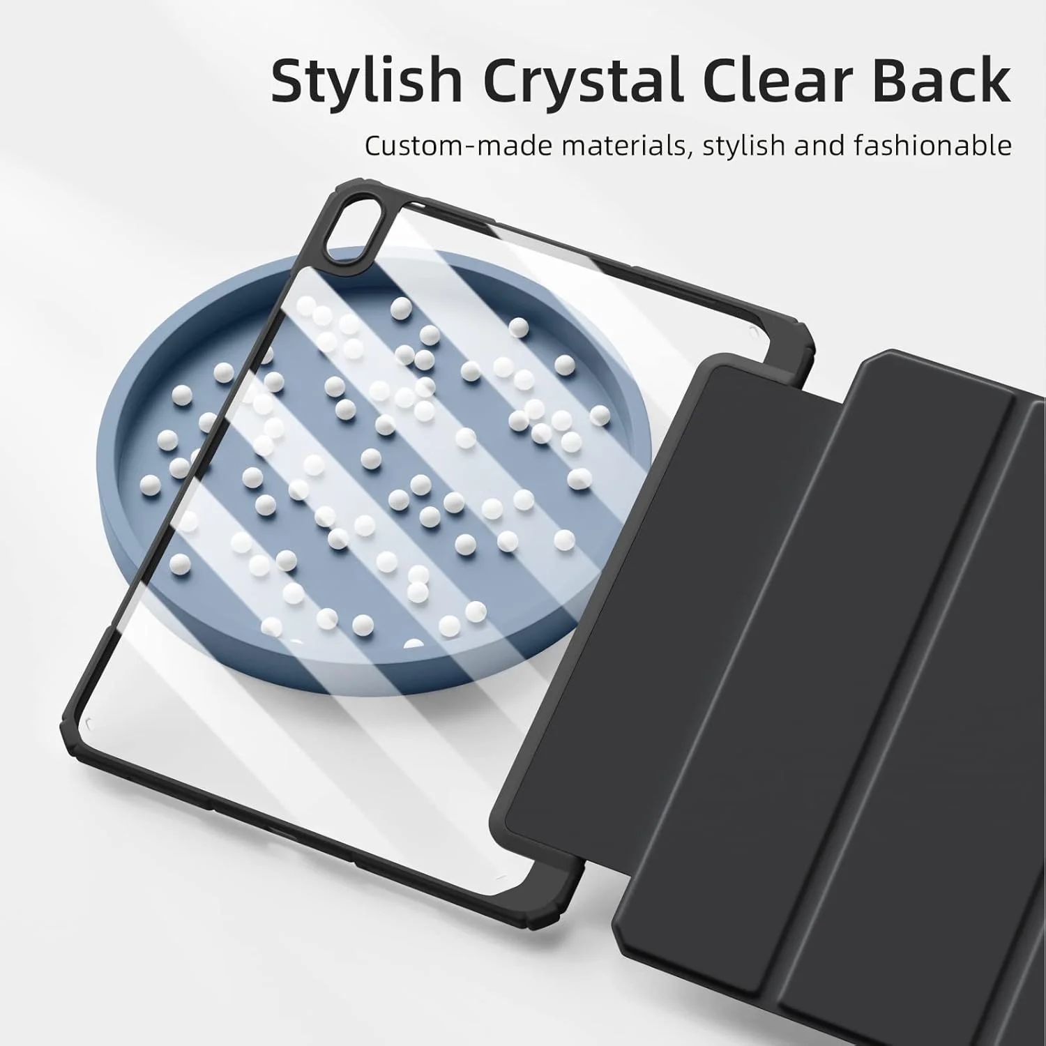 کاور آیپد نسل 10 مستن سازگار با جای قلم، کاور آیپد 10.9 با پشت شفاف، بیدار/خواب خودکار، کاور باریک ضد ضربه برای آیپد 10.9 اینچی نسل 10 سال 2022، مشکی