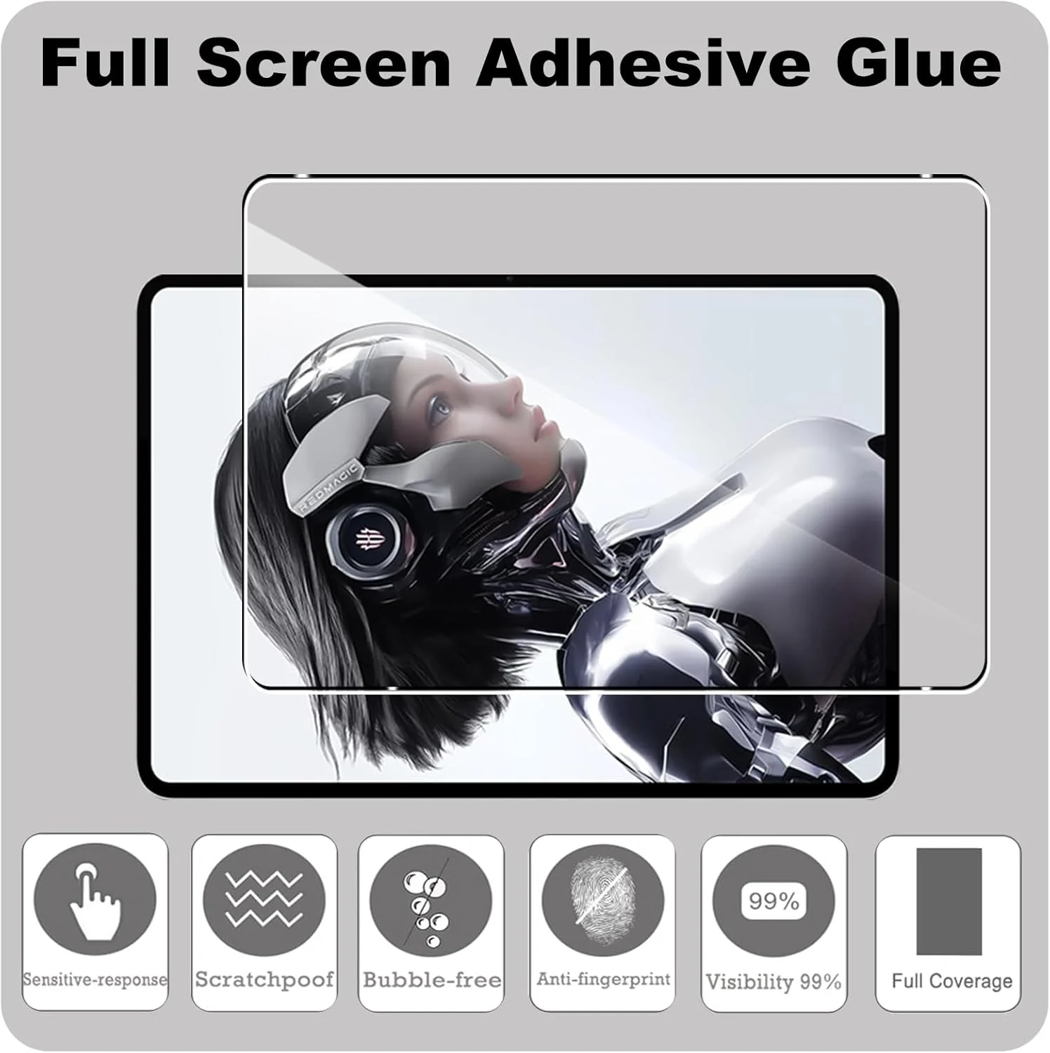 کاور محافظ تبلت رد مجیک 3 پرو / رد مجیک آسترا گیمینگ به همراه 2 محافظ صفحه نمایش شیشه ای، محافظت از گوشه ها، فوق العاده شفاف، ضد خش، ضد ضربه، بامپر نرم TPU