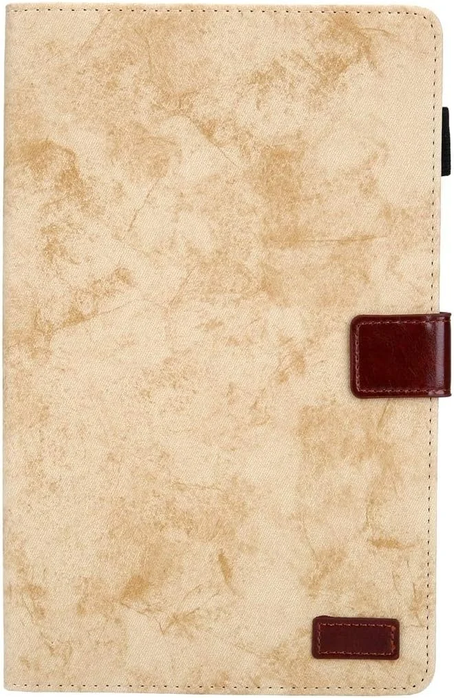 کیف تبلت HUAGNZIZHENG برای گلکسی تب A 8.0 (2019) / T290، کیف چرمی افقی با استایل تجاری، دارای هولدر، جای کارت، قاب عکس و عملکرد خواب/بیدار (خاکستری) (رنگ: زرد)