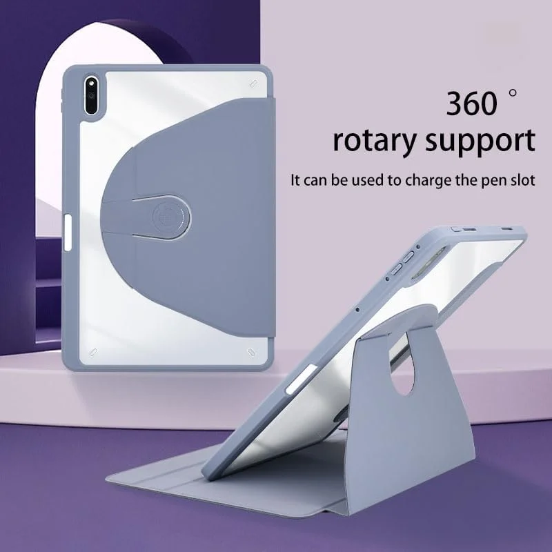 کیف محافظ چرخشی هوآلنگجین سازگار با هوآوی میت‌پد 11 اینچ مدل‌های DBR-W00, DBR-W10, DBR-W19 (عرضه 2023) با جای قلم، چرخش 360 درجه، قاب پشتی شفاف، قابلیت بیدار/خواب خودکار (مشکی)