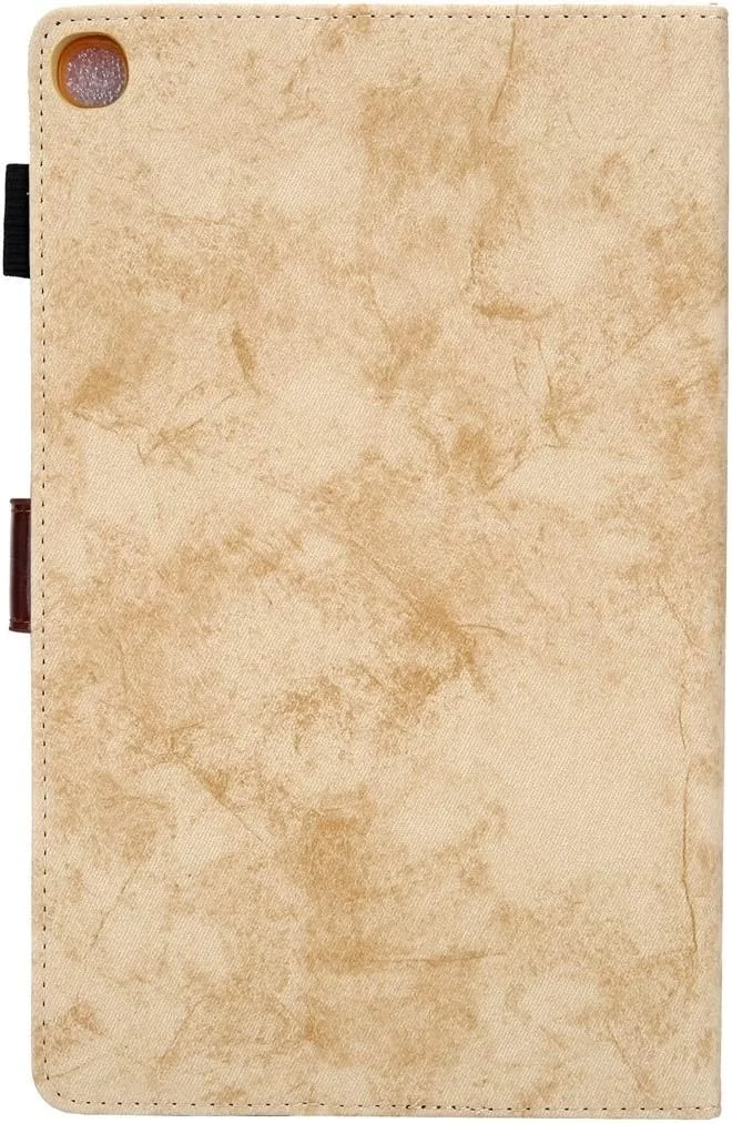 کیف تبلت HUAGNZIZHENG برای گلکسی تب A 8.0 (2019) / T290، کیف چرمی افقی با استایل تجاری، دارای هولدر، جای کارت، قاب عکس و عملکرد خواب/بیدار (خاکستری) (رنگ: زرد)