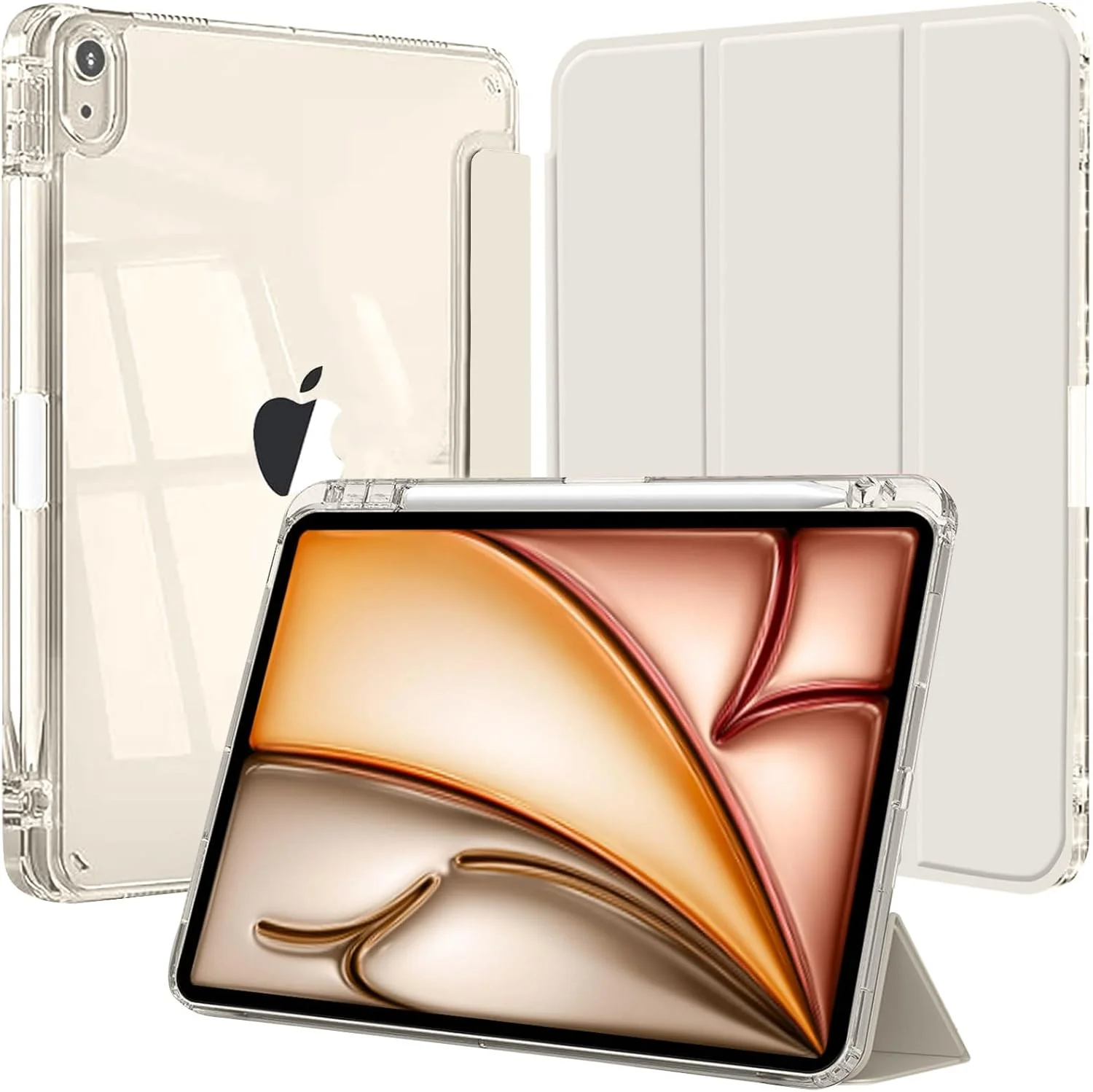 کاور آیپد ایر ۱۳ اینچ M3/M2 (2025/2024) با جای قلم و ضربه گیر TPU نرم، پشت شفاف، کاور باریک و مقاوم در برابر ضربه، حالت خواب/بیدار خودکار، استارلایت کاور آیپد ایر ۱۳ اینچ M3/M2 (2025/2024) با جای قلم و ضربه گیر TPU نرم، پشت شفاف، کاور باریک و مقاوم در برابر ضربه، حالت خواب/بیدار خودکار، استارلایت