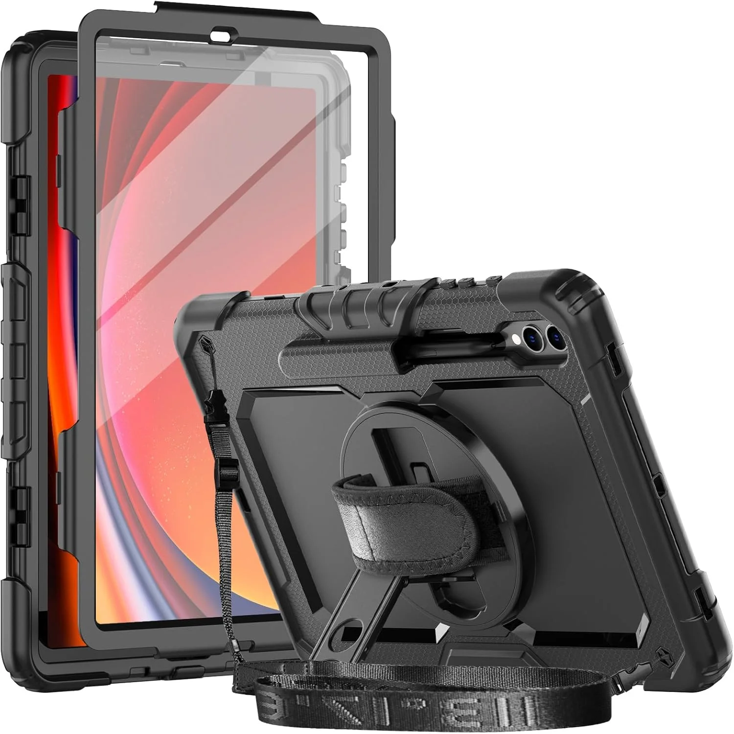 کیف محافظ هریز مناسب برای تبلت S10+ مدل 2024 / S9 FE+ Plus 5G / S9+ Plus 12.4 اینچ مدل 2023 به همراه محافظ صفحه نمایش، جای قلم، استند، بند دستی و بند شانه | کاور ضد ضربه سنگین برای تب S9 12.4 اینچ کیف محافظ هریز مناسب برای تبلت S10+ مدل 2024 / S9 FE+ Plus 5G / S9+ Plus 12.4 اینچ مدل 2023 به همراه محافظ صفحه نمایش، جای قلم، استند، بند دستی و بند شانه | کاور ضد ضربه سنگین برای تب S9 12.4 اینچ