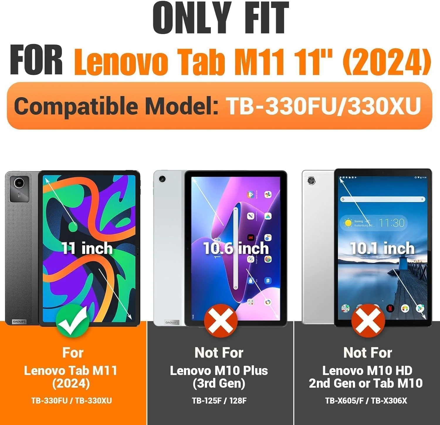 کاور محافظ تبلت لنوو تب M11 سایز 11 اینچ 2024 به همراه محافظ صفحه نمایش و بند شانه ای، مدل TB330FU/TB330XU، ضد ضربه و مقاوم با استند، مناسب برای تبلت لنوو Xiaoxin Pad برای کودکان | آبی