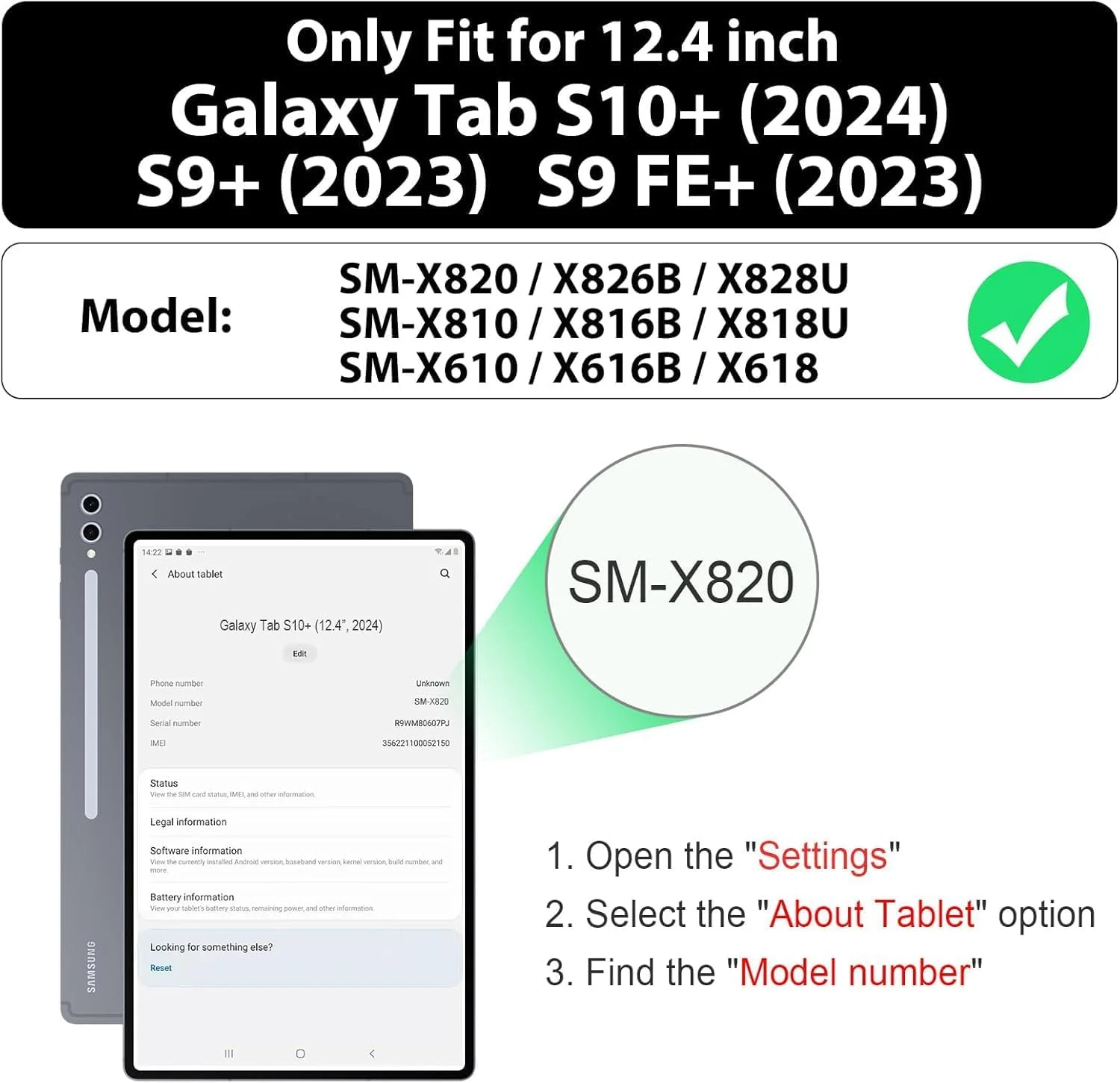 کیف محافظ هریز مناسب برای تبلت S10+ مدل 2024 / S9 FE+ Plus 5G / S9+ Plus 12.4 اینچ مدل 2023 به همراه محافظ صفحه نمایش، جای قلم، استند، بند دستی و بند شانه | کاور ضد ضربه سنگین برای تب S9 12.4 اینچ