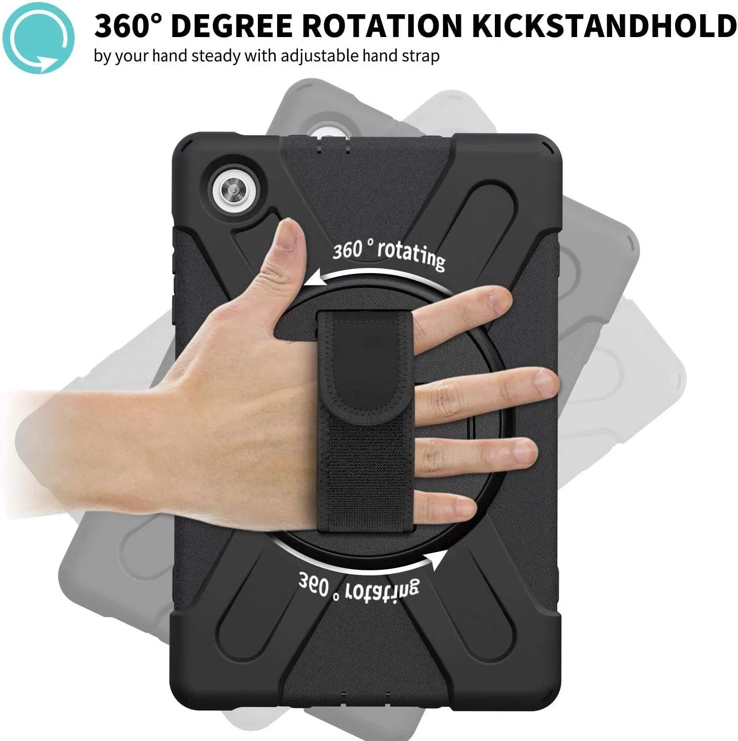 کاور محافظ هریز مناسب برای تبلت لنوو تب M10 FHD Plus 10.3 اینچ (نسل دوم 2020)، کاور محافظ مقاوم در برابر ضربه با پایه چرخان برای تبلت لنوو TB-X606F TB-X606X 10.3" FHD مدل 2020