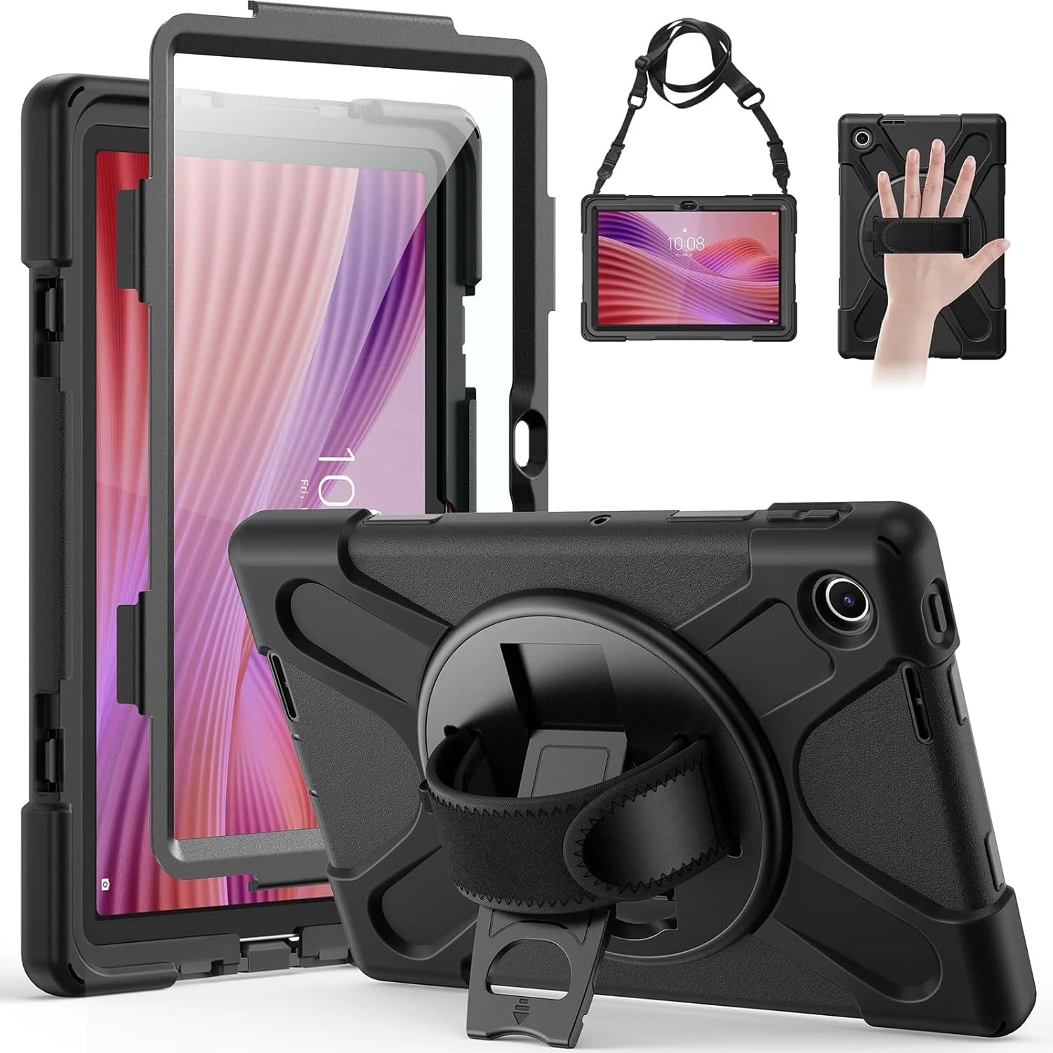 کاور تبلت ضد ضربه Gerutek برای لنوو تب 10.1 اینچ 2025، (TB-311FU/TB-311XU)، کاور مقاوم با محافظ صفحه نمایش، استند چرخان 360 درجه، بند دستی/شانه کاور تبلت ضد ضربه Gerutek برای لنوو تب 10.1 اینچ 2025، (TB-311FU/TB-311XU)، کاور مقاوم با محافظ صفحه نمایش، استند چرخان 360 درجه، بند دستی/شانه