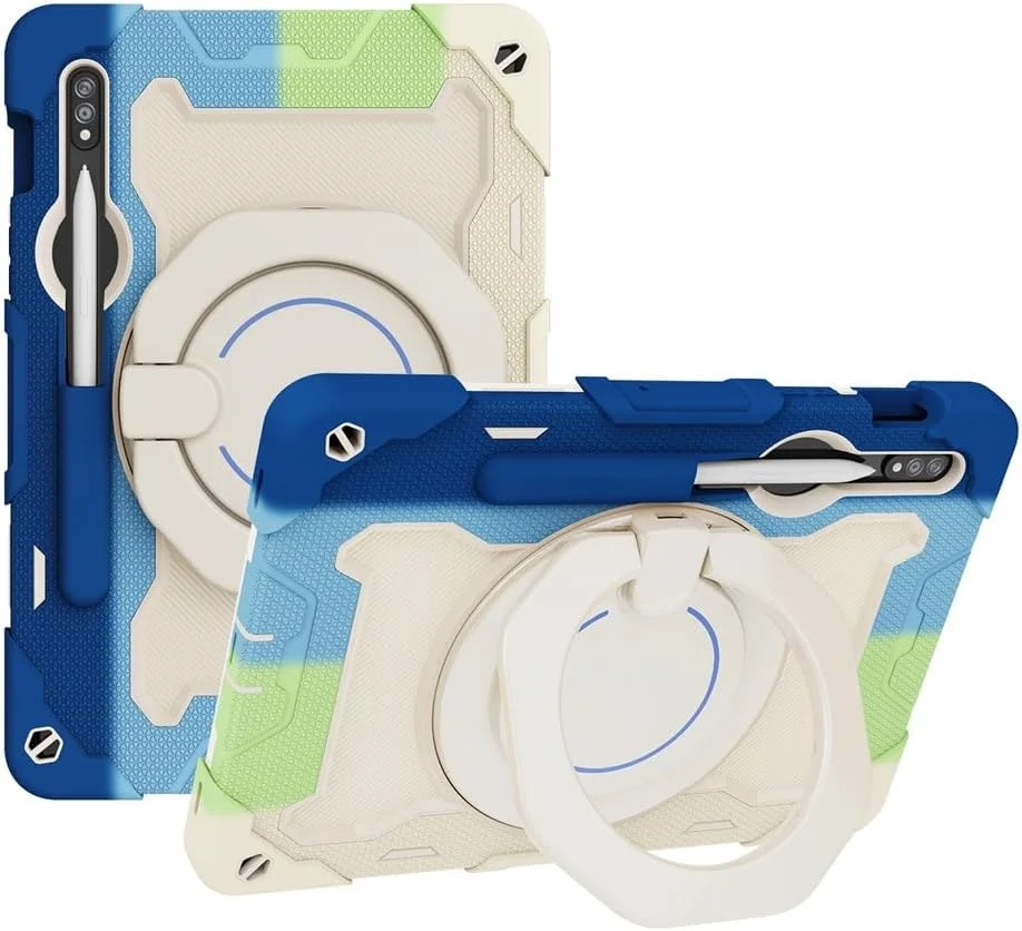 کاور کودکانه Gruattreay برای تبلت سامسونگ گلکسی تب S10 FE با صفحه نمایش 10.9 اینچ (نسخه 2025)، کاور سیلیکونی PC سه لایه مقاوم در برابر ضربه با استند حلقه ای چرخان 360 درجه و بند شانه (آبی) کاور کودکانه Gruattreay برای تبلت سامسونگ گلکسی تب S10 FE با صفحه نمایش 10.9 اینچ (نسخه 2025)، کاور سیلیکونی PC سه لایه مقاوم در برابر ضربه با استند حلقه ای چرخان 360 درجه و بند شانه (آبی)