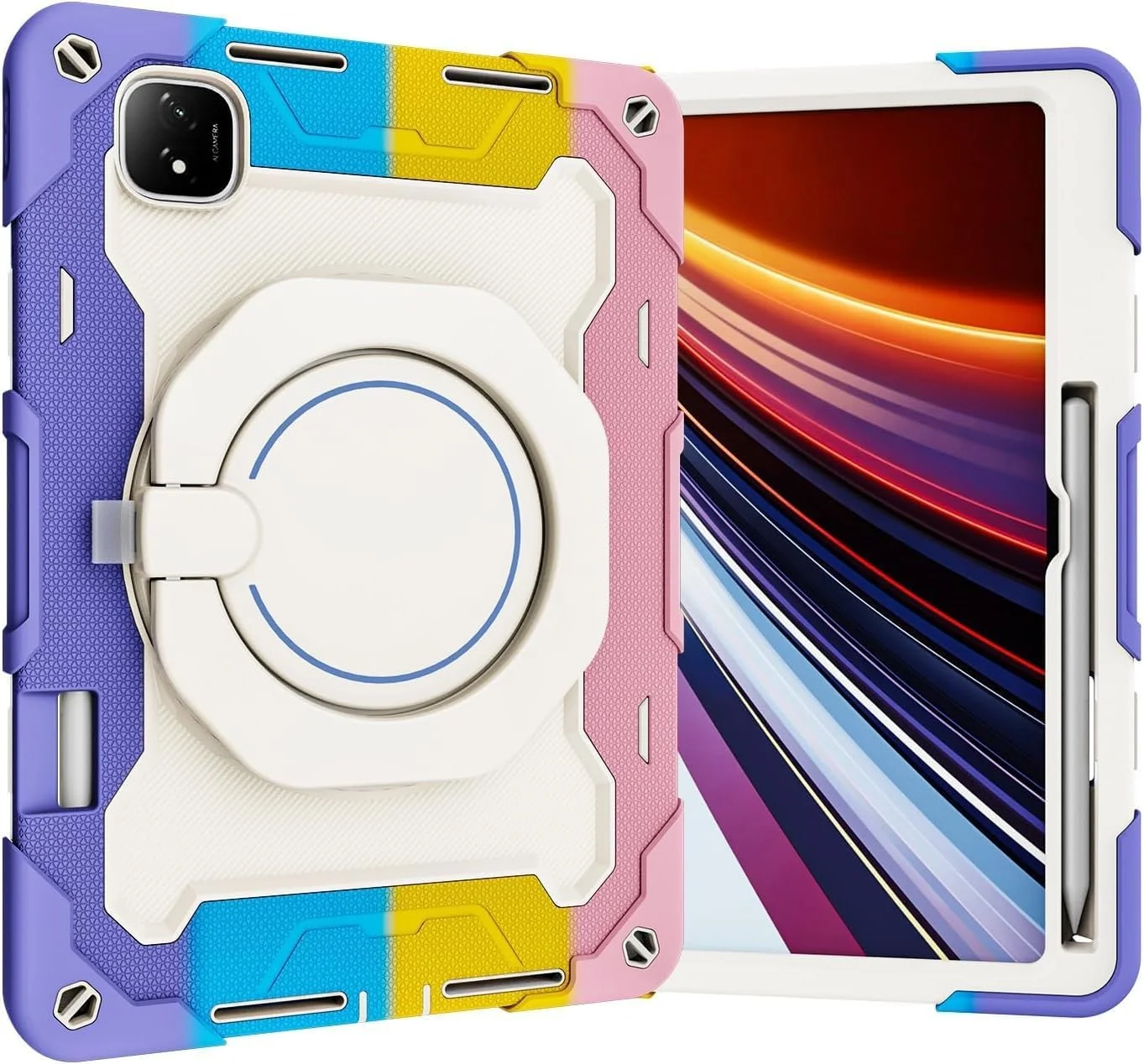 کیف محافظ کودکانه Gruattreay سازگار با Honor MagicPad 2 12.3 اینچی (2024)، پوشش محافظ سه لایه مقاوم در برابر ضربه با دسته حلقه ای چرخان 360 درجه و بند شانه (صورتی رنگارنگ) کیف محافظ کودکانه Gruattreay سازگار با Honor MagicPad 2 12.3 اینچی (2024)، پوشش محافظ سه لایه مقاوم در برابر ضربه با دسته حلقه ای چرخان 360 درجه و بند شانه (صورتی رنگارنگ)