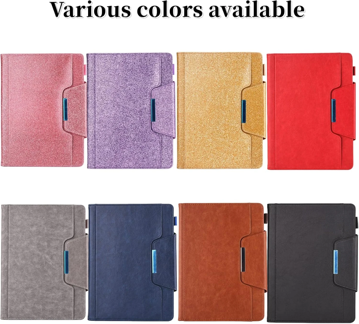 کیف تبلت PU شیک و مد روز با جای کارت و هولدر مناسب برای آیپد ایر 1 2 3 4 5 پرو 10.5 11 12.9 اینچ، بدنه مقاوم و بادوام (قرمز، پرو 12.9 2018)