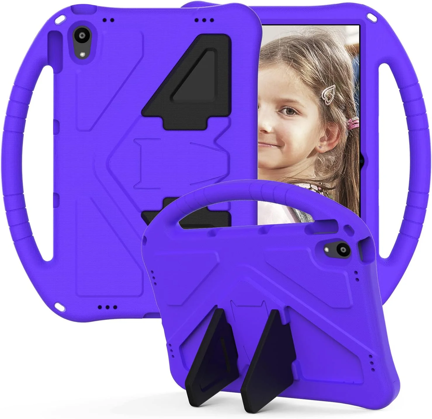 کاور محافظ تبلت Onn 11 اینچی مدل Pro 2024 (شماره مدل 100146660)، مناسب کودکان، بادوام، سبک وزن، دارای دسته و استند، ضد ضربه - بنفش