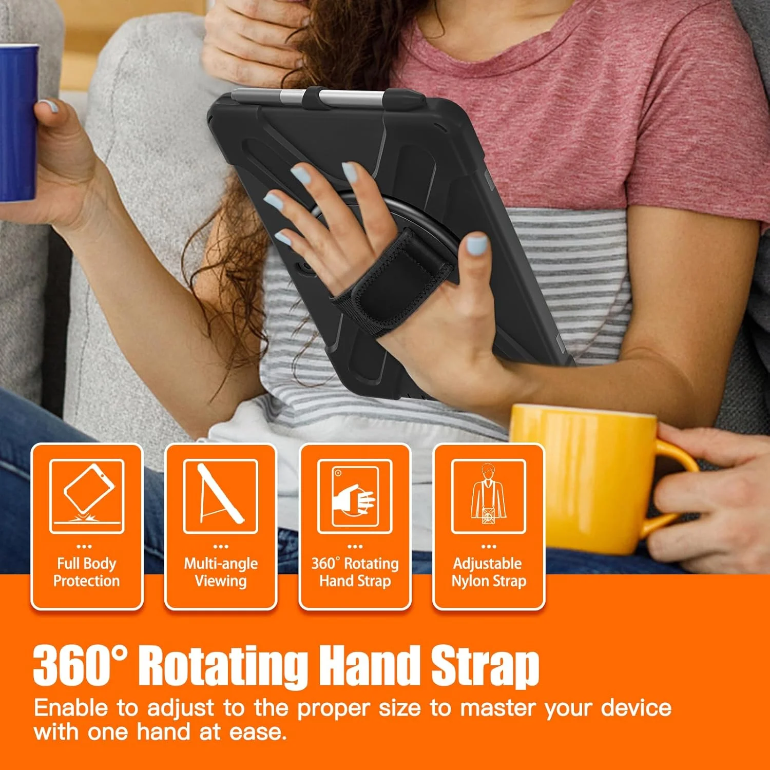 کیف سیلیکونی مقاوم و ضد ضربه مناسب کودکان DreamerX برای مایکروسافت Surface Go 4 / Surface Go 3 / Surface Go 2 10.5 اینچ / Surface Go 10 اینچ به همراه استند، بند دستی و بند شانه