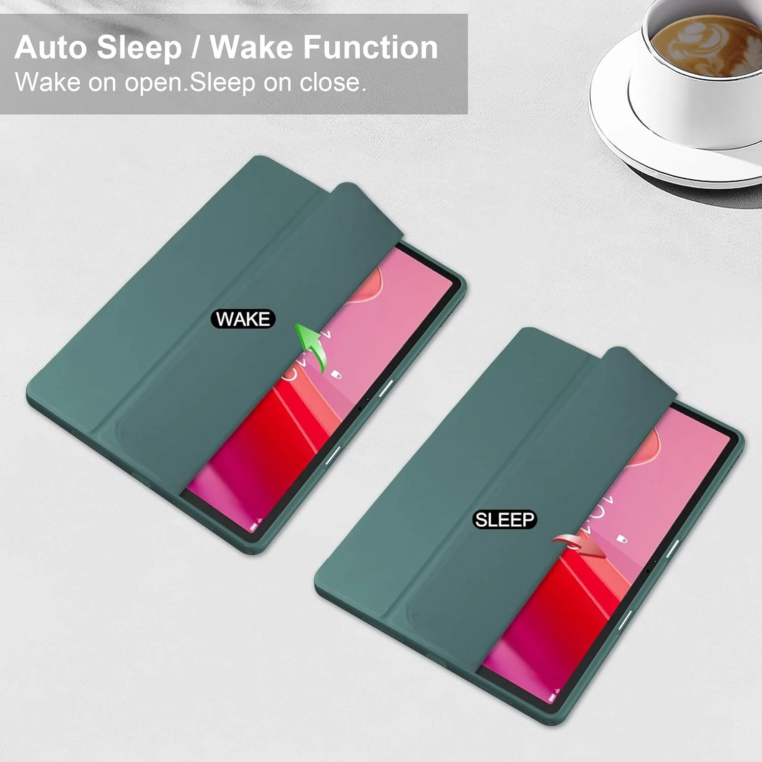 کاور تبلت سازگار با لنوو تب M11 11 اینچ TB-330FU/TB-331FC/Xiaoxin Pad 2024（TB331FC）با پشت شفاف و قاب TPU ضد ضربه، حالت خواب/بیدار خودکار، دارای جای قلم