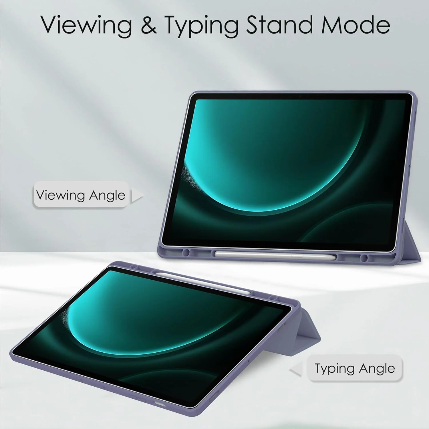 کیف باریک مسافرتی تبلت سازگار با تبلت سامسونگ گلکسی تب S9 FE Plus SM-X610/SM-X616 12.4 اینچ با پوشش پشتی شفاف و قاب TPU ضد ضربه، با قابلیت استند کیف باریک مسافرتی تبلت سازگار با تبلت سامسونگ گلکسی تب S9 FE Plus SM-X610/SM-X616 12.4 اینچ با پوشش پشتی شفاف و قاب TPU ضد ضربه، با قابلیت استند