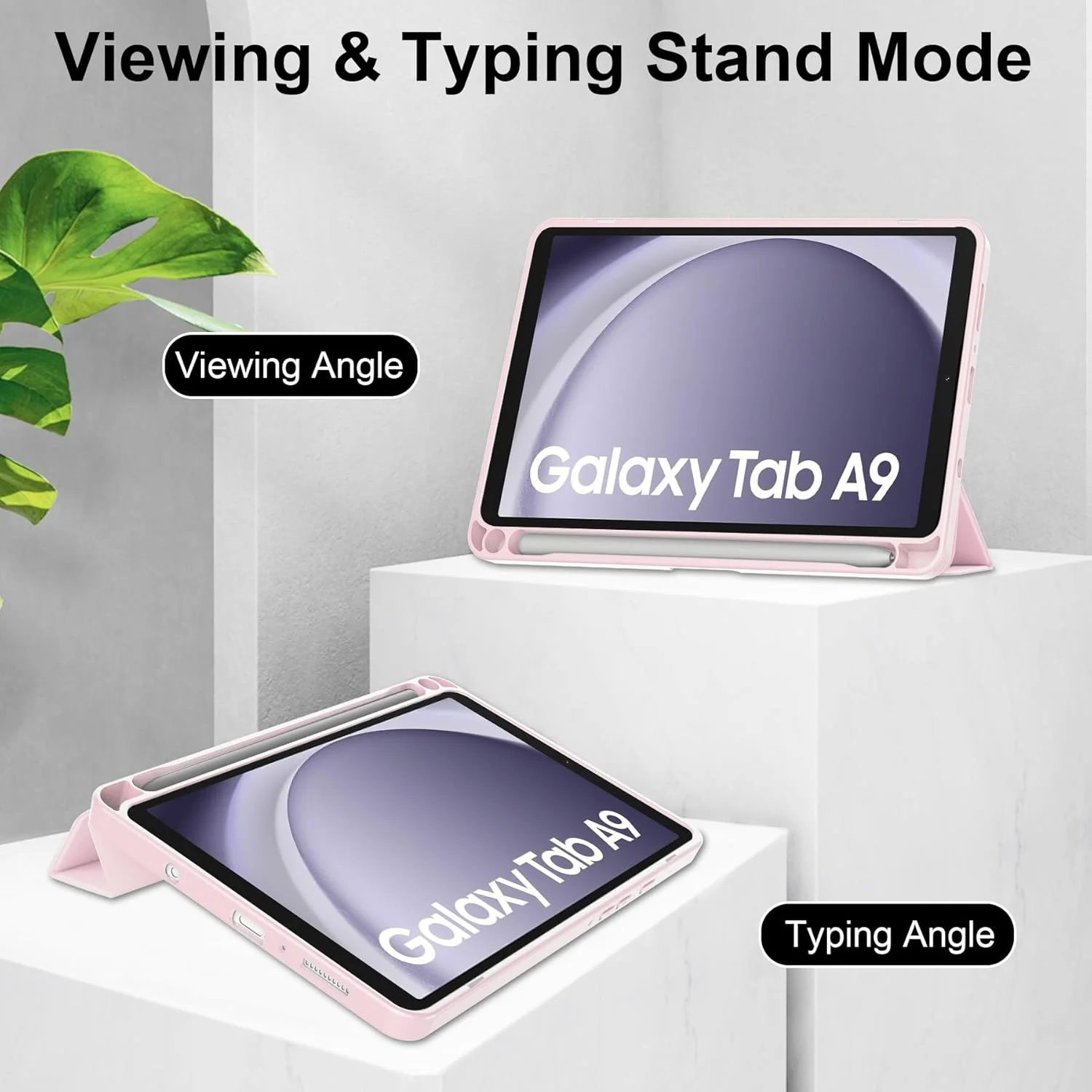 کاور باریک تبلت سازگار با تبلت سامسونگ گلکسی تب A9 SM-X110 8.7 اینچی با پشت شفاف و قاب TPU ضد ضربه، پشتیبانی از حالت خواب/بیدار خودکار، دارای جای قلم تبلت