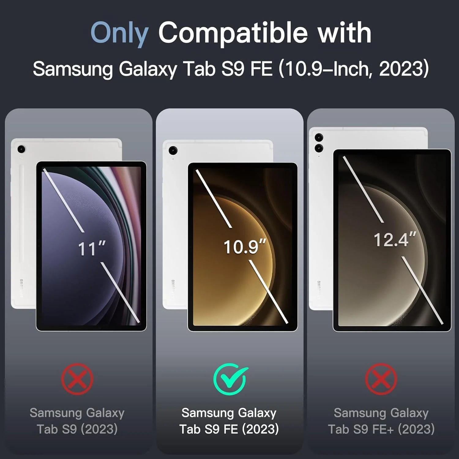 کاور محافظ شفاف Al-HuTrusHi سازگار با تبلت سامسونگ گلکسی تب S9 FE، محافظت از افتادن با ایربگ، ضد ضربه TPU ضد خش، کاور باریک سامسونگ گلکسی تب S9 FE 10.9 اینچی، شفاف