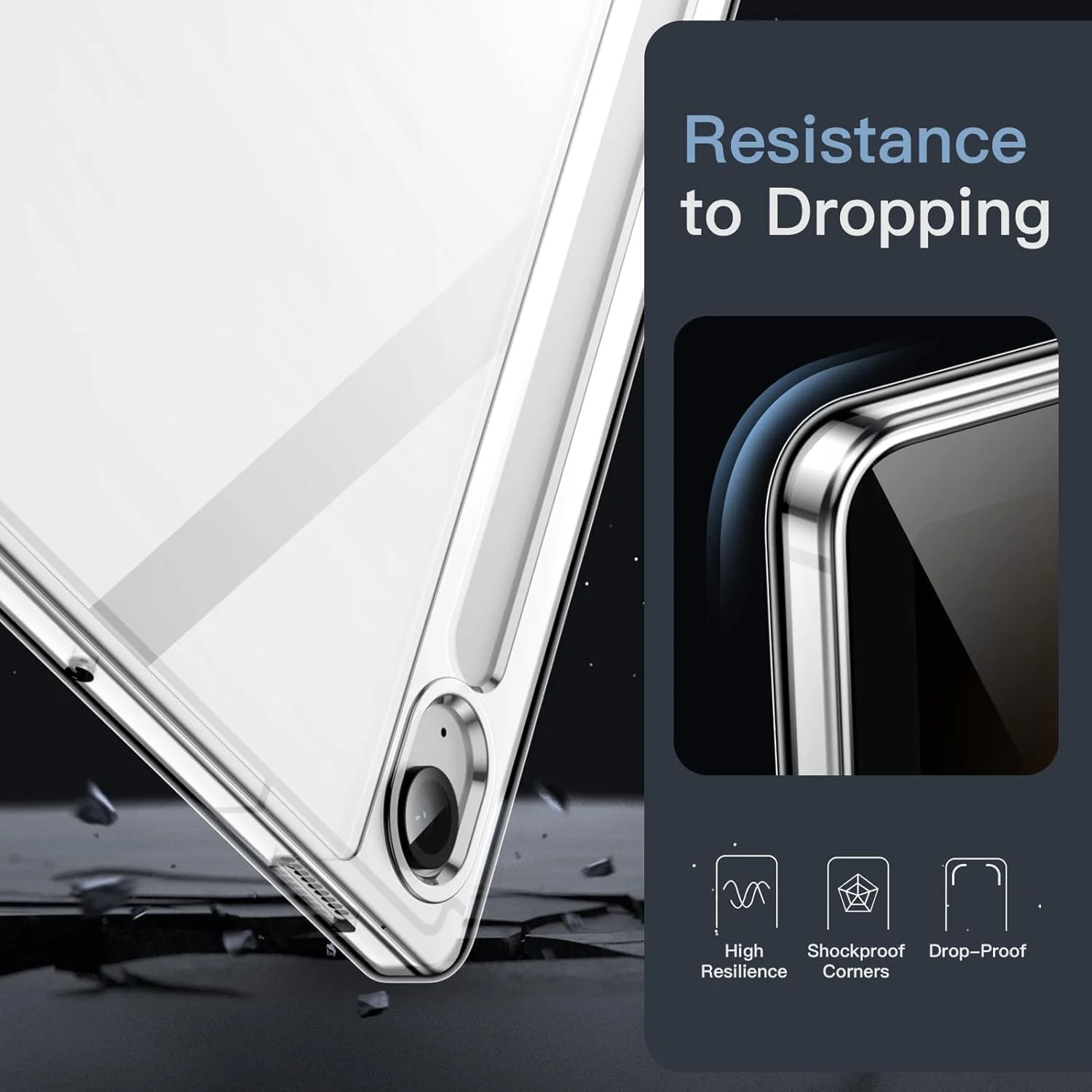 کاور محافظ شفاف Al-HuTrusHi سازگار با تبلت سامسونگ گلکسی تب S9 FE، محافظت از افتادن با ایربگ، ضد ضربه TPU ضد خش، کاور باریک سامسونگ گلکسی تب S9 FE 10.9 اینچی، شفاف