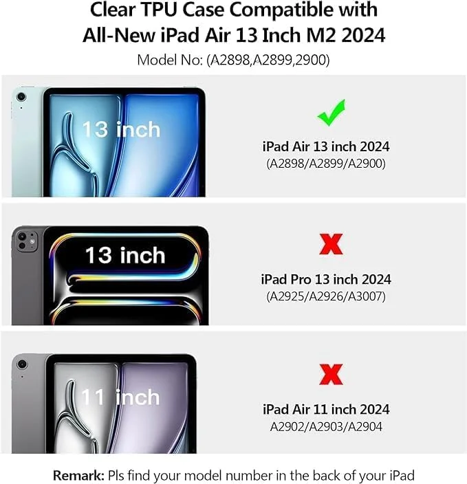 کاور شفاف Al-HuTrusHi سازگار با آیپد ایر ۱۱ اینچ M3/M2 (۲۰۲۵/۲۰۲۴)، محافظت در برابر سقوط با ایربگ، ضد ضربه TPU ضد خش، کاور باریک برای آیپد ایر ۱۱ اینچ M3/M2، شفاف
