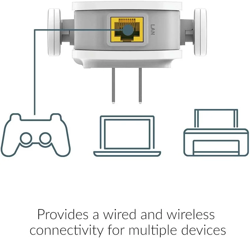 تقویت کننده محدوده وای فای دی-لینک DAP-1530-US، AC750، تقویت کننده سیگنال دیواری مش، نقطه دسترسی تکرار کننده بی سیم دو بانده برای خانه هوشمند