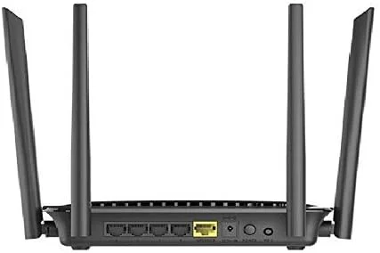 روتر بی‌سیم AC1200 دو بانده D-Link (11a/b/g/n/ac)، 4 پورت اترنت، 4 آنتن خارجی، PPPoE دسترسی دوگانه (PPPoE روسی)، سرویس فیلترینگ محتوای وب Yandex.DNS، دوشاخه برق UK