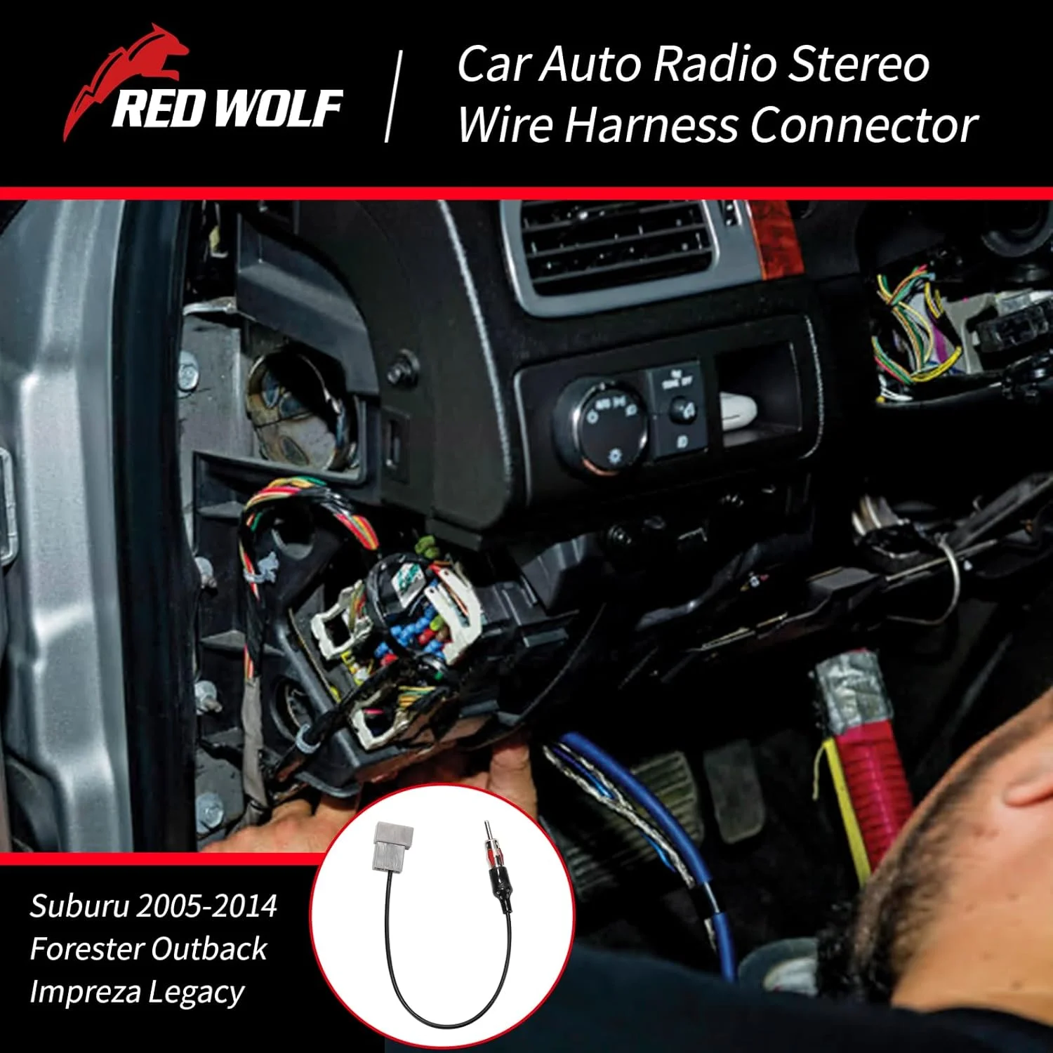 آداپتور آنتن رادیو استریو خودرو RED WOLF جایگزین برای سوبارو Forester Outback Impreza Legacy مدل های 2005-2014
