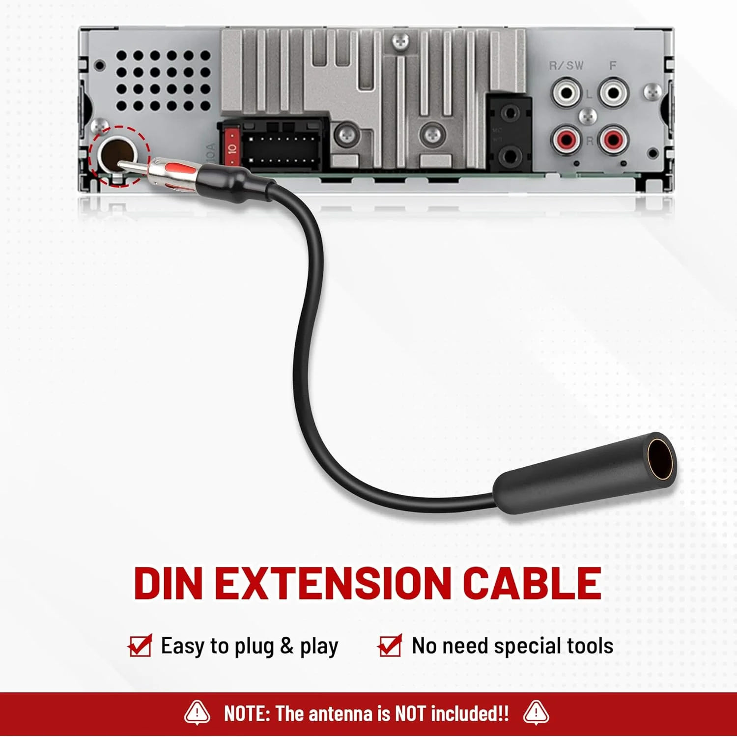 کابل افزایش طول آنتن رادیو خودرو DIN مادگی به نری DIN، اتصال DIN به سوکت DIN استریو خودرو FM AM