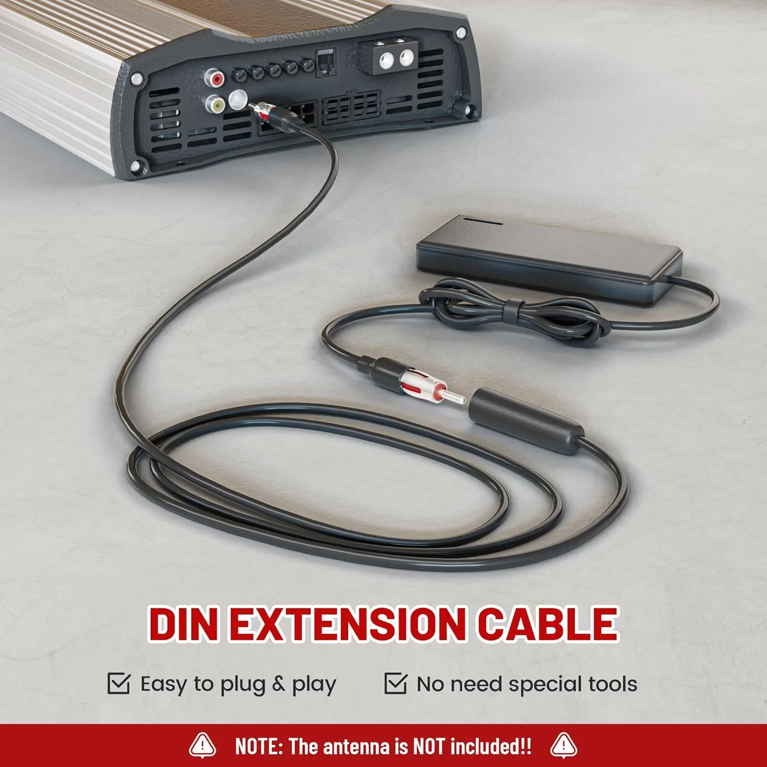 کابل افزایش طول آنتن رادیو خودرو RED WOLF 52 اینچی، نر DIN به مادگی DIN، کابل کواکسیال RG58، پلاگین آنتن FM AM یونیورسال برای خودرو، کامیون، استریو، پخش کننده CD و گیرنده رسانه