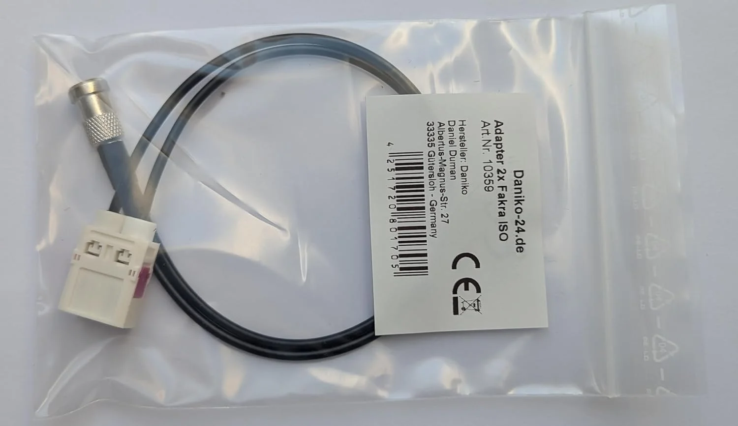 آداپتور آنتن رادیویی ISO به دوتایی فاکرا مادگی، دوشاخه آنتن رادیویی DIN