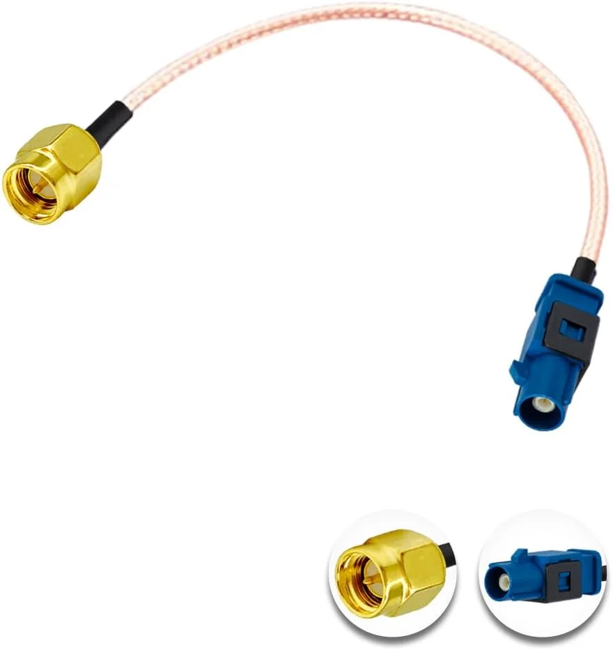 کابل تبدیل SMA نری به Fakra C نری آبی RG316 به طول 15 سانتی متر برای سیستم مسیریابی خودرو، رادیو و استریو