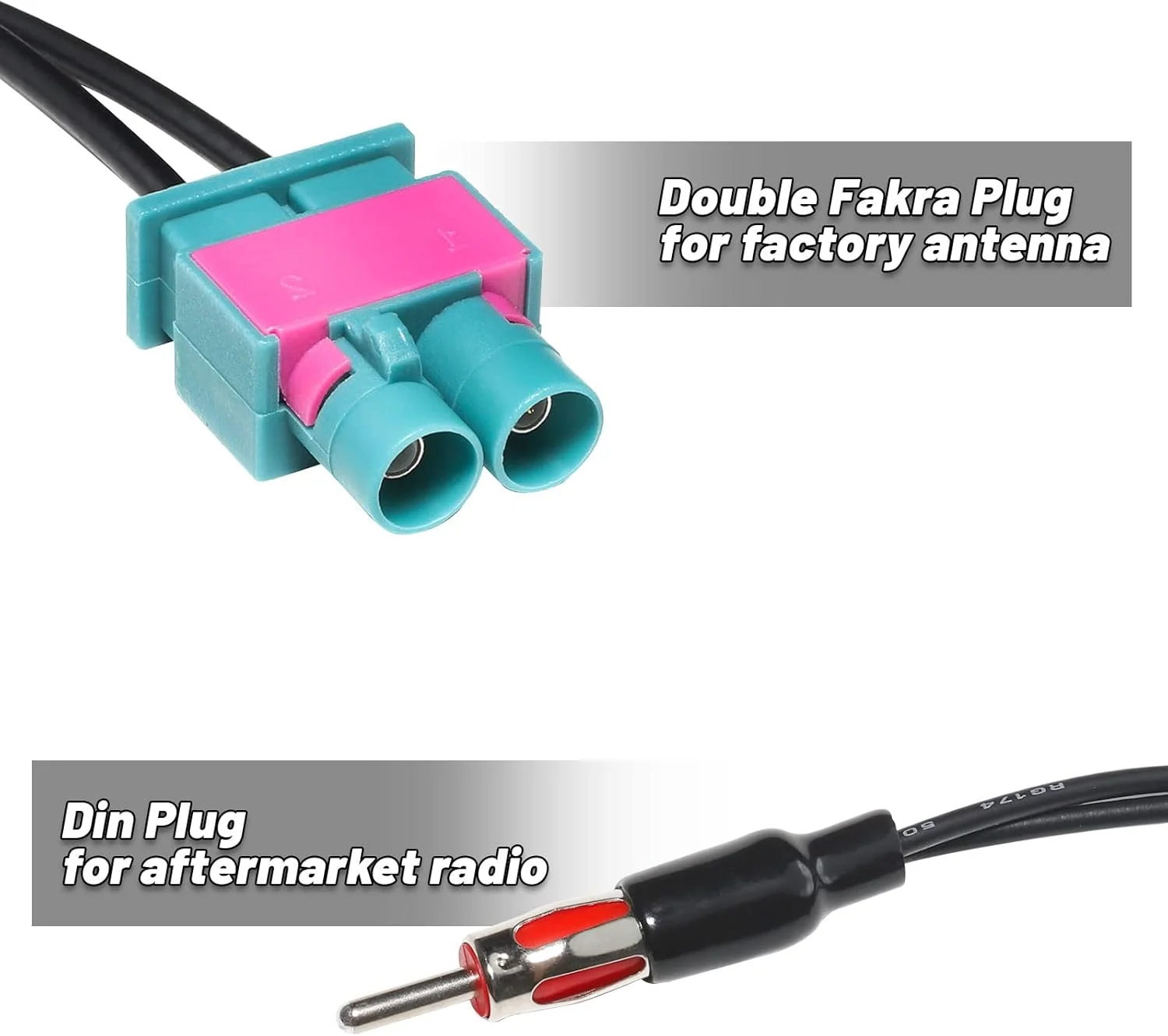 آداپتور آنتن رادیو خودرو RED WOLF دابل فاکرا به DIN برای فولکس واگن ۲۰۰۳-۲۰۱۷، آئودی ۱۹۹۰-۲۰۲۱، اشکودا ۲۰۰۴-۲۰۱۵، سئات ۲۰۰۵-۲۰۱۵، پلاگ فاکرا