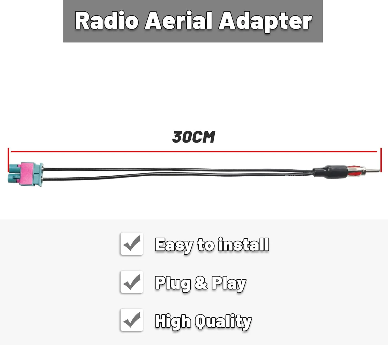 آداپتور آنتن رادیو خودرو RED WOLF دابل فاکرا به DIN برای فولکس واگن ۲۰۰۳-۲۰۱۷، آئودی ۱۹۹۰-۲۰۲۱، اشکودا ۲۰۰۴-۲۰۱۵، سئات ۲۰۰۵-۲۰۱۵، پلاگ فاکرا