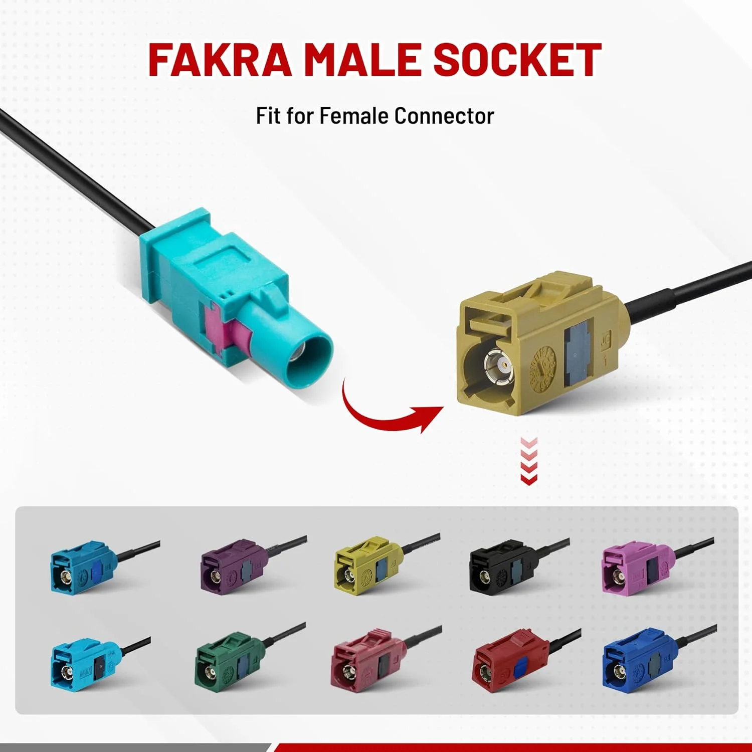 آداپتور آنتن استریو رادیویی جایگزین RED WOLF مناسب برای جیپ رانگلر ۲۰۰۷-۲۰۱۳ JK JKU، دوج کرایسلر