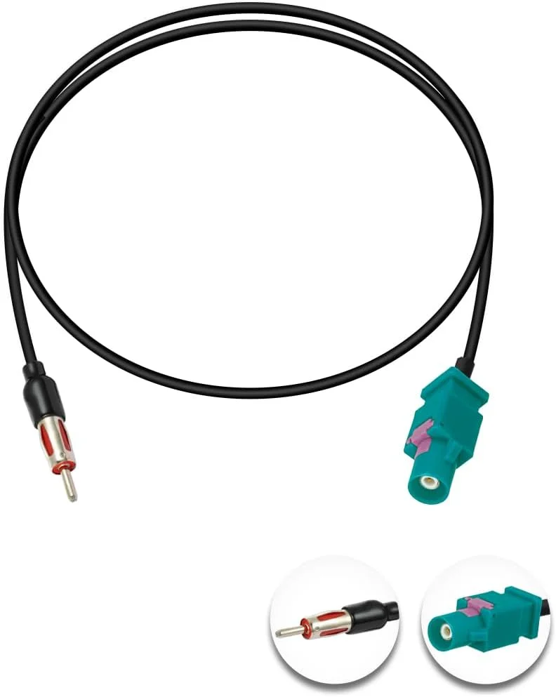 کابل آداپتور فاکرا Z نر به DIN نر 50 سانتی متری RG174 برای آنتن رادیو FM/AM