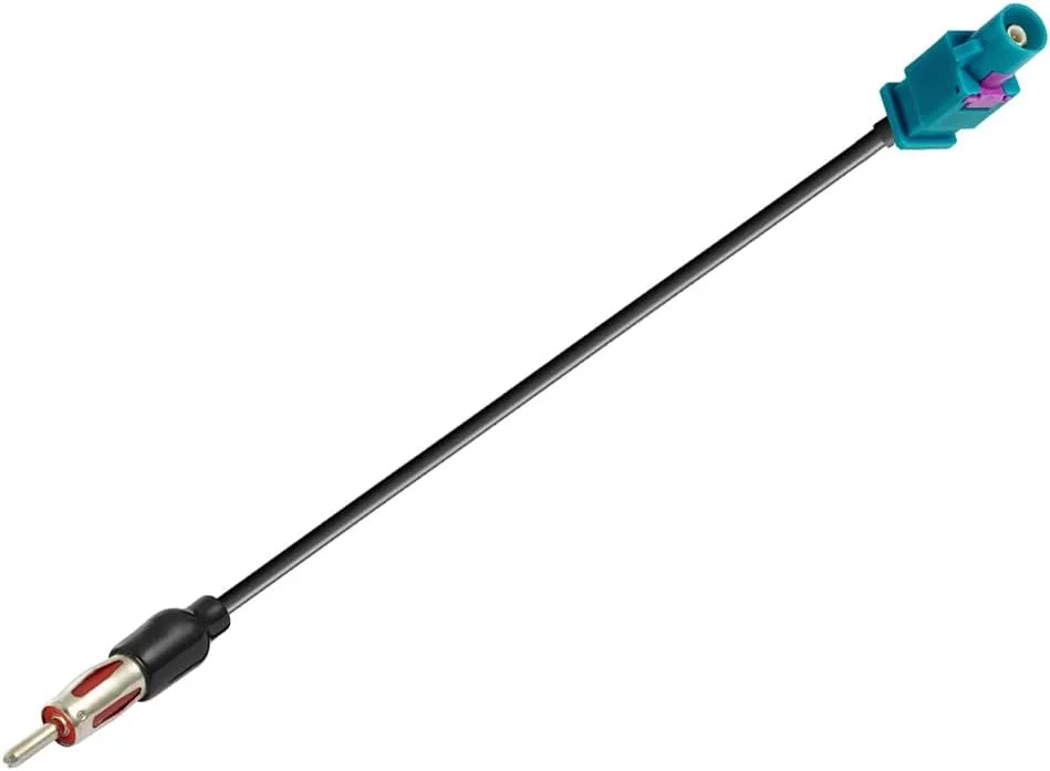 کابل آداپتور فاکرا Z نری به DIN نری، فاکرا Z مناسب رادیو خودرو، تلویزیون، GPS، کابل فاکرا RG174 به طول 15 سانتی متر برای آنتن رادیو FM/AM