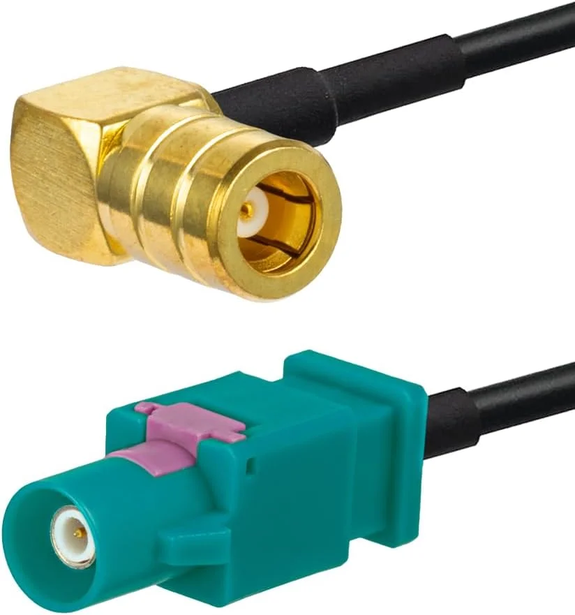 کابل افزایش طول SMB مادگی زاویه راست به Fakra Z نری 15 سانتی‌متری Universum، آداپتور آنتن Fakra به SMB، کابل RG174 نوع Z