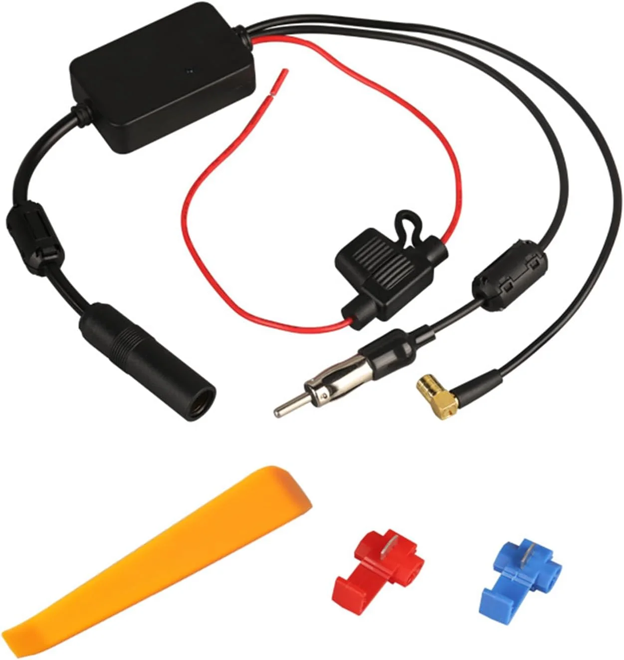 تقویت کننده آنتن رادیو دیجیتال DAB Plus مدل NewTH، تبدیل کننده SMB به DIN برای رادیو FM خودرو، آداپتور گیرنده رادیو دیجیتال DAB+ مناسب برای سونی، پایونیر، JVC، کنوود و آلپاین