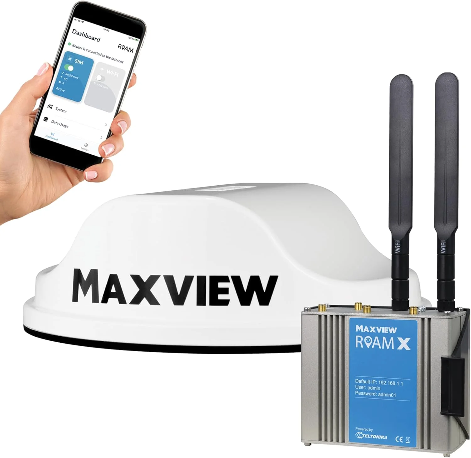 آنتن و سیستم وای فای Maxview Roam X MXL051 5G READY برای اینترنت در حال حرکت - سفید