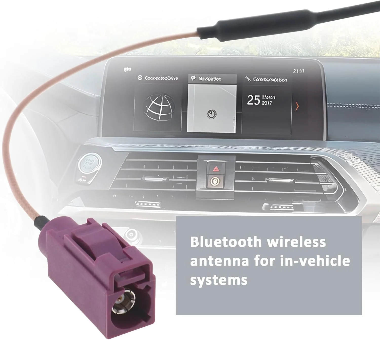 آنتن خودرو LT Easiyl، 1 عدد، آنتن بلوتوث و وای فای، آداپتور FAKRA، کابل اتصال سازگار با BMW NBT EVO ID4 ID5 ID6 i-Drive Carplay Retrofit