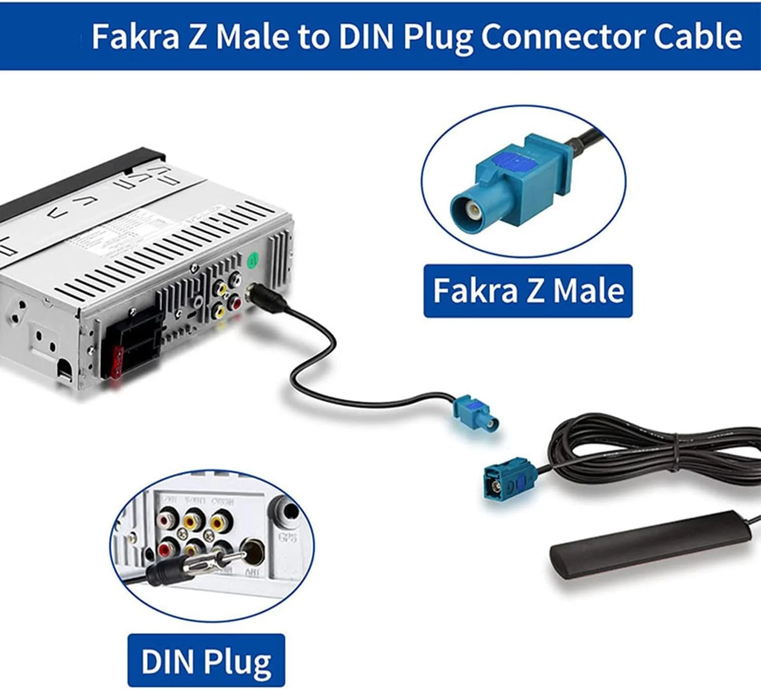 مکس مورال 2 عددی کابل آداپتور آنتن رادیویی FM AM استریو خودرو 15 سانتی متری، فیش فاکرا Z به فیش DIN، لوازم جانبی الکترونیکی خودرو