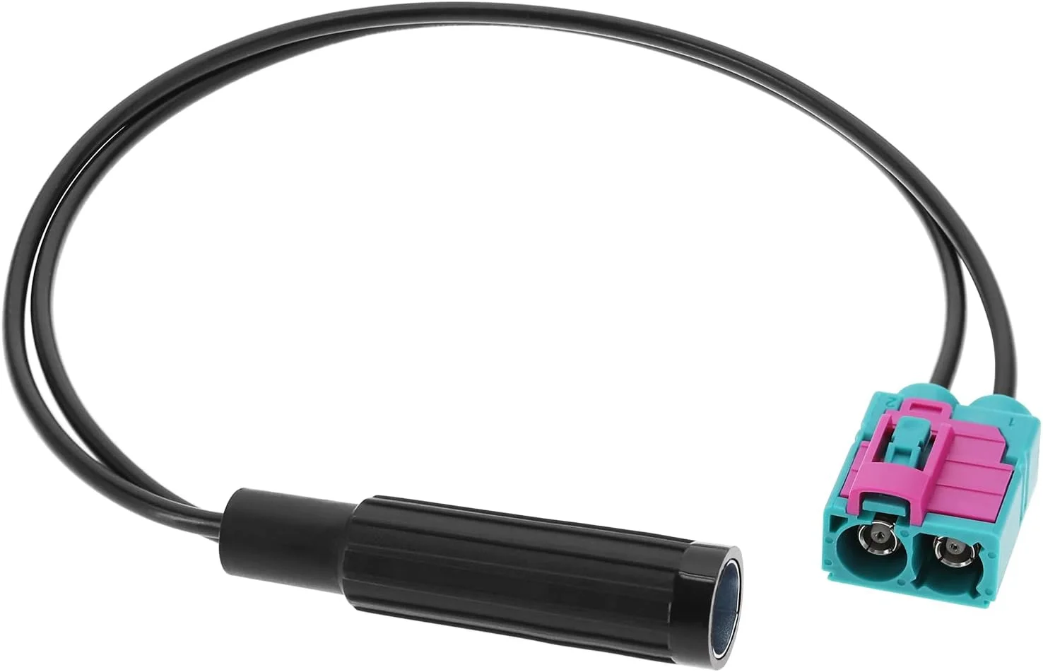 آداپتور آنتن خودرو دوبل فکرا مادگی به DIN مادگی، کابل اتصال آنتن رادیو FM AM استریو خودرو، سیم RG174، طول 28 سانتی متر