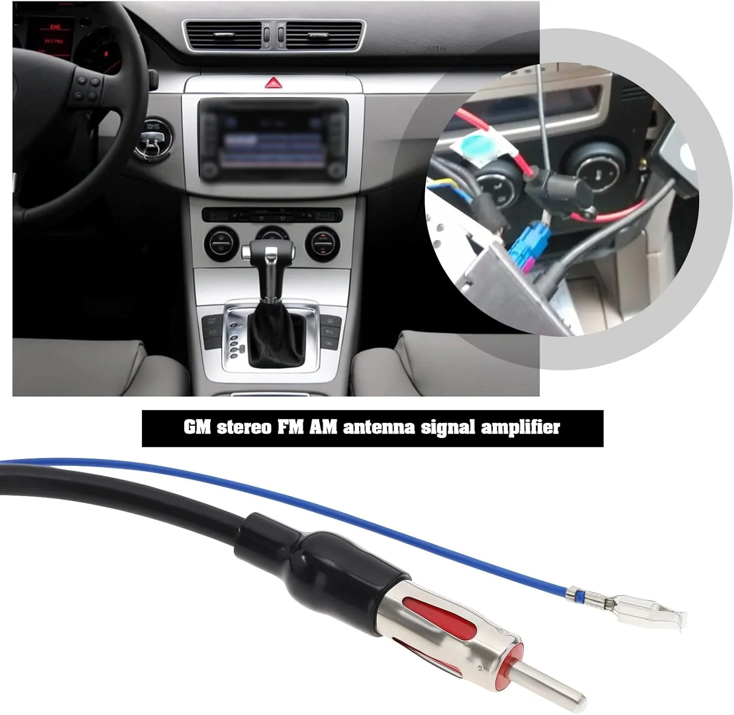 تقویت کننده سیگنال آنتن رادیو FM AM استریو خودرو، دو فکرا Z نر به DIN نر، آداپتور مبدل واحد اصلی رادیو صوتی خودرو 30 سانتی متر